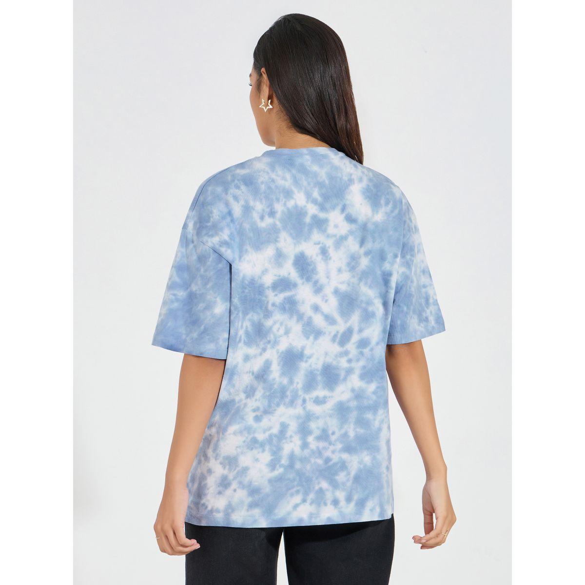 Styli Elevate Oversized Tie-Dye Print T-Shirt with Dropped Shoulder-women-clothing-tshirts-image-5
