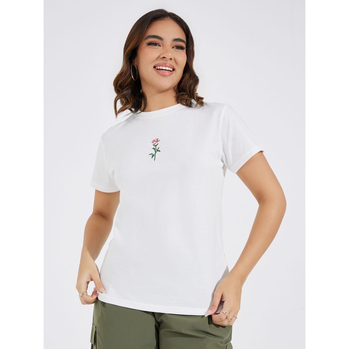 تيشيرت قطن جيرسيه بقصة عادية وتفاصيل مُطرّزة-women-clothing-tshirts-image-3