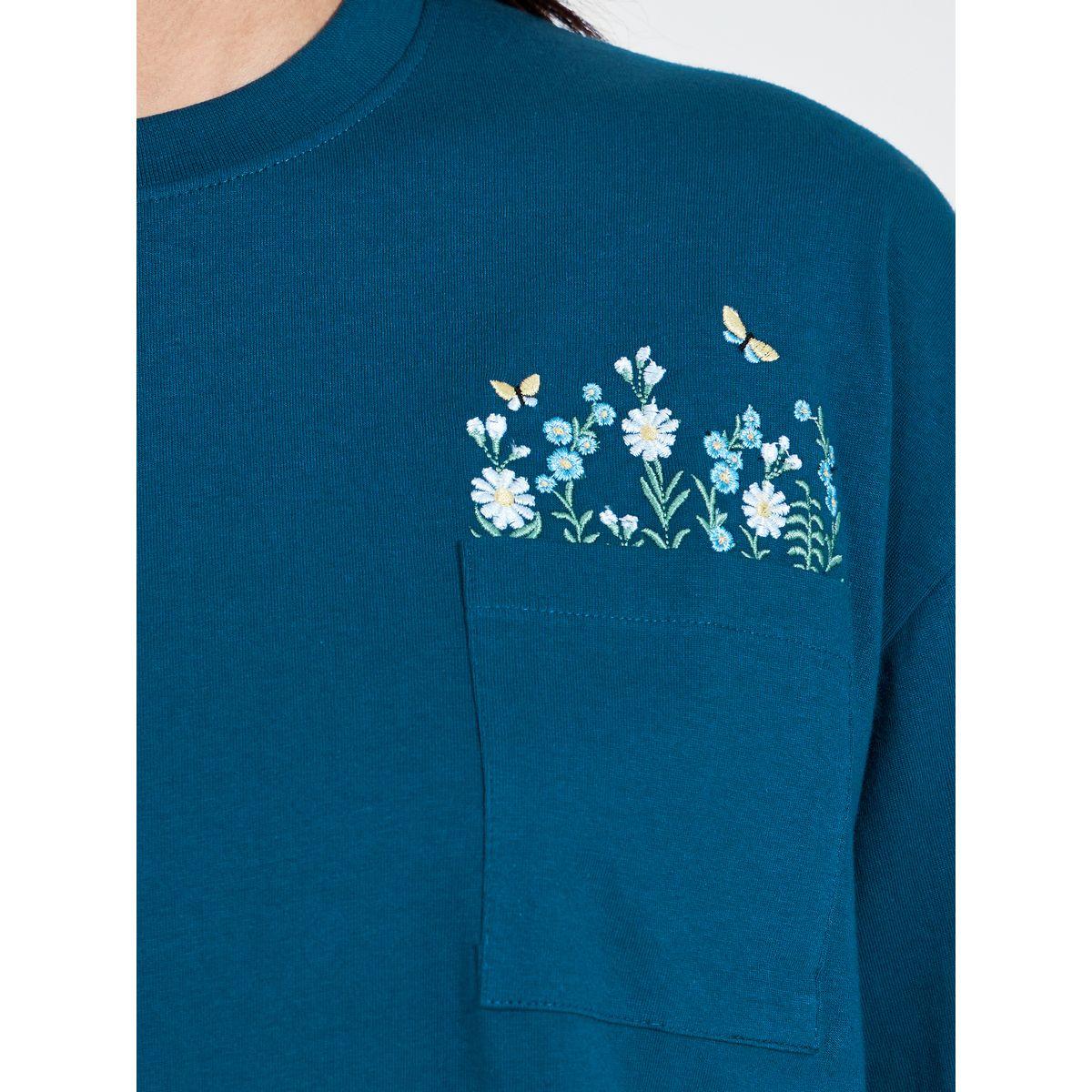 Styli Elevate Cotton Jersey Embroidered Pocket Detail T-Shirt-women-clothing-tshirts-image-3