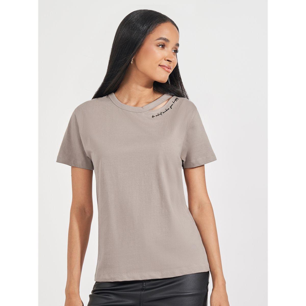 Styli Elevate Cotton Jersey Cut-Out Detail Printed T-Shirt-women-clothing-tshirts-image-1