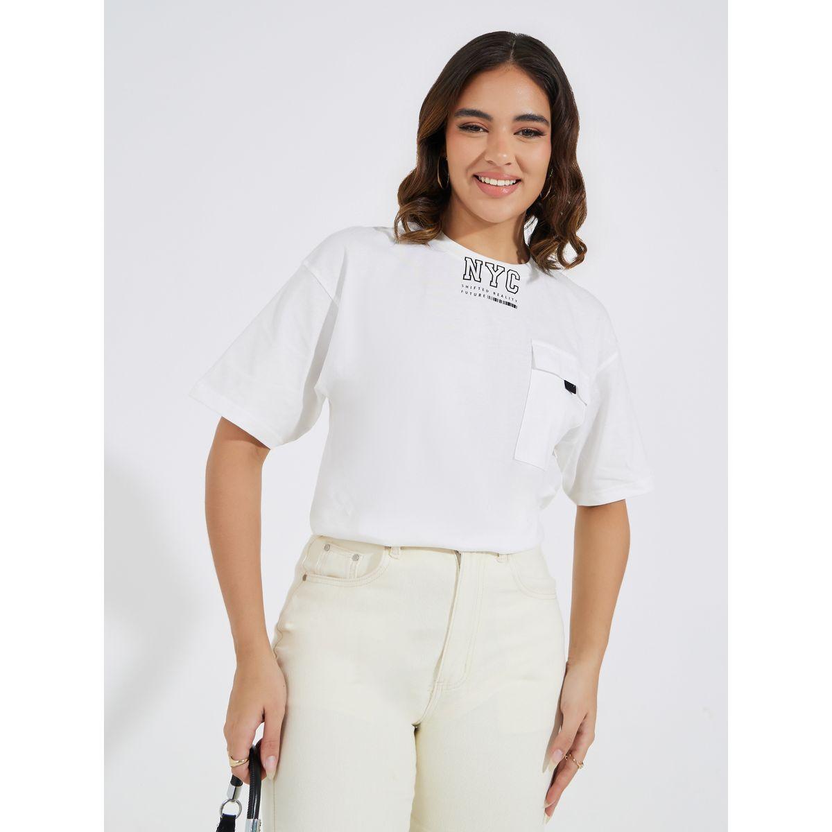 تيشيرت قطن جيرسيه بتفاصيل جيوب-women-clothing-tshirts-image-1