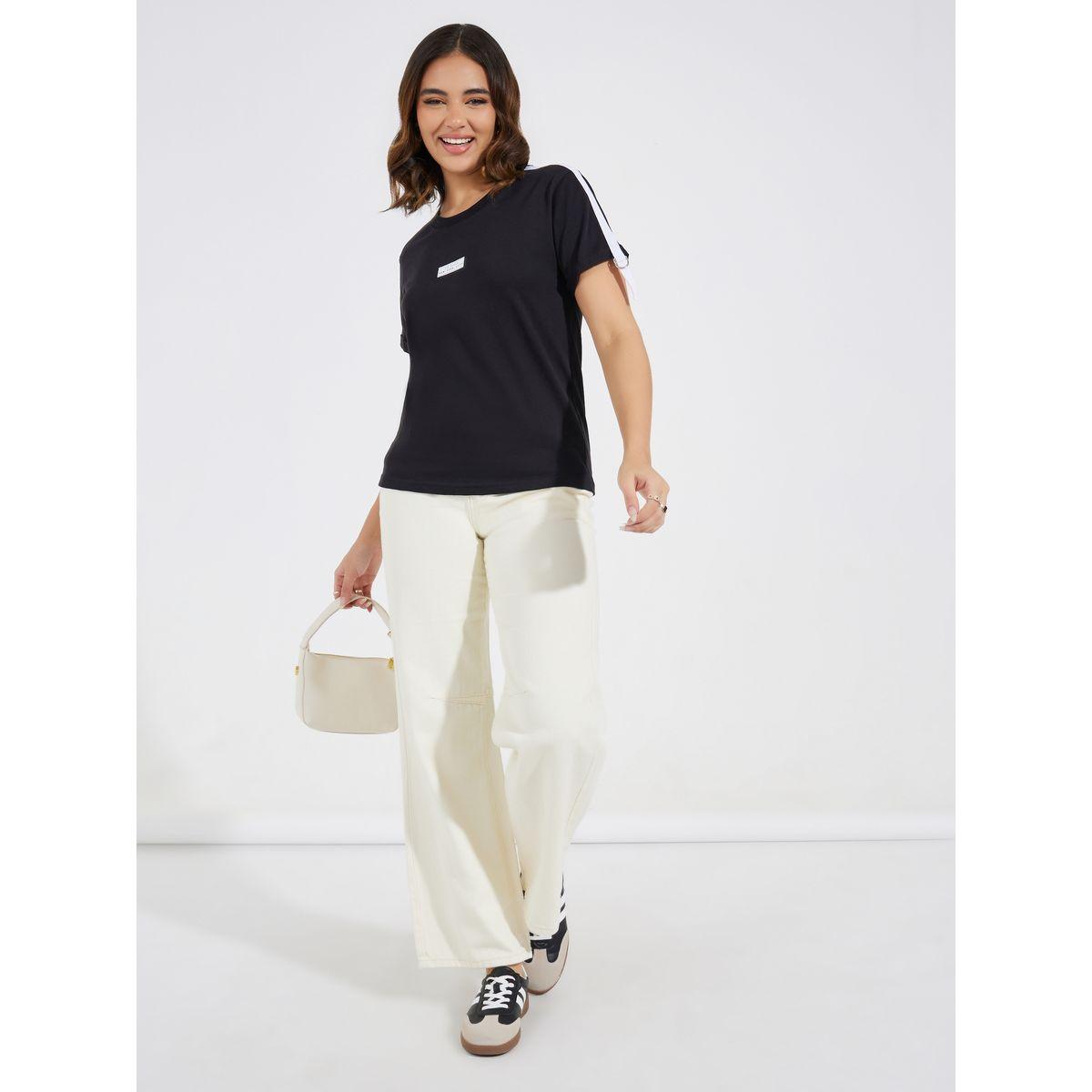 Styli Elevate Cotton Jersey Regular Fit T-Shirt with Taping Detail-women-clothing-tshirts-image-2