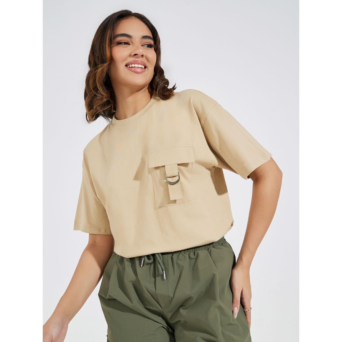 Styli Elevate Cotton Jersey Oversized T-Shirt with Flap Pocket-women-clothing-tshirts-image-1