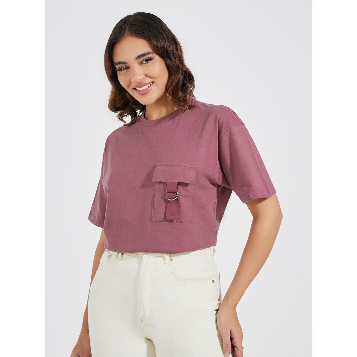 Styli Elevate Cotton Jersey Oversized T-Shirt with Flap Pocket-women-clothing-tshirts-image-1