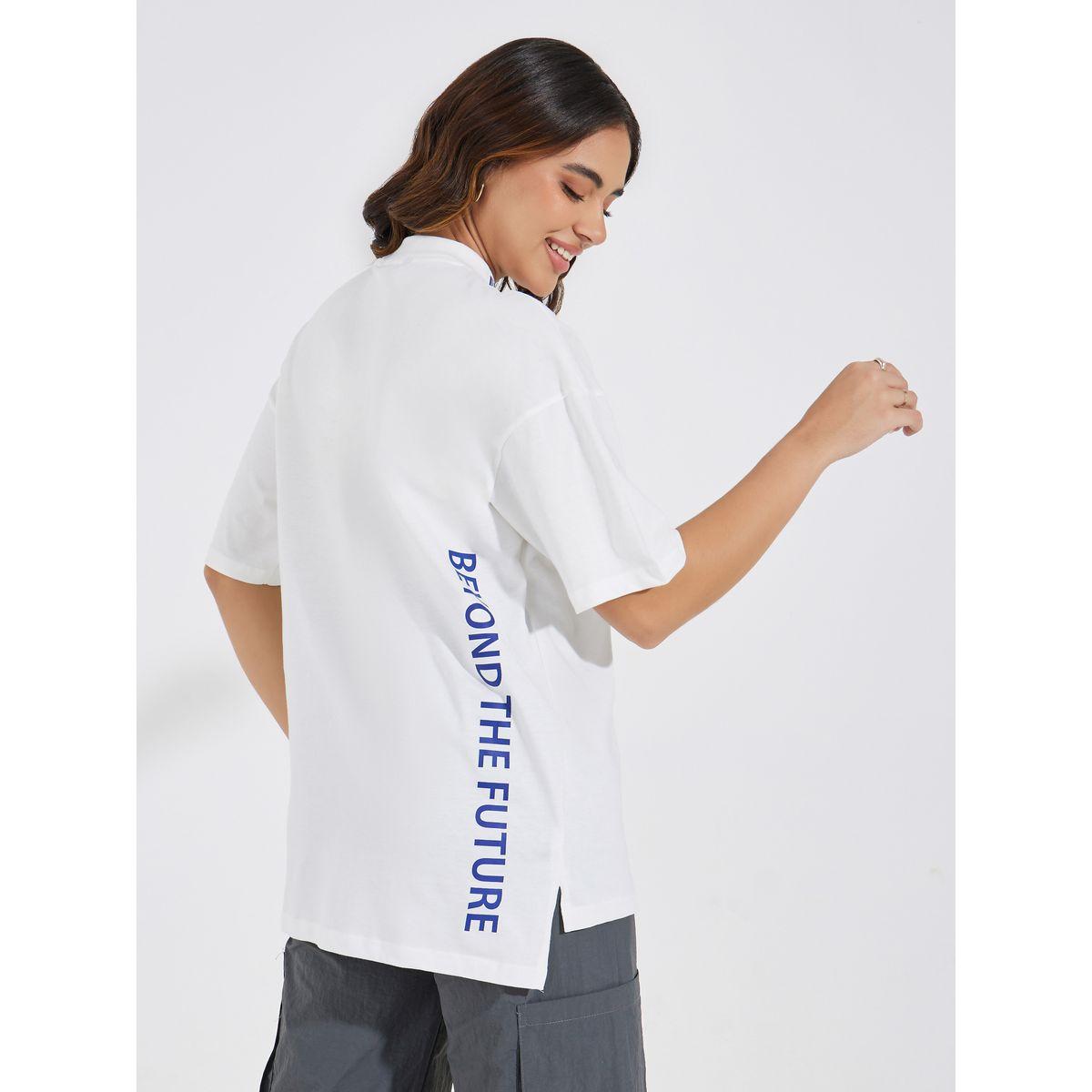 Styli Elevate Oversized Slogan T-Shirt with High-Low Hem-women-clothing-tshirts-image-1