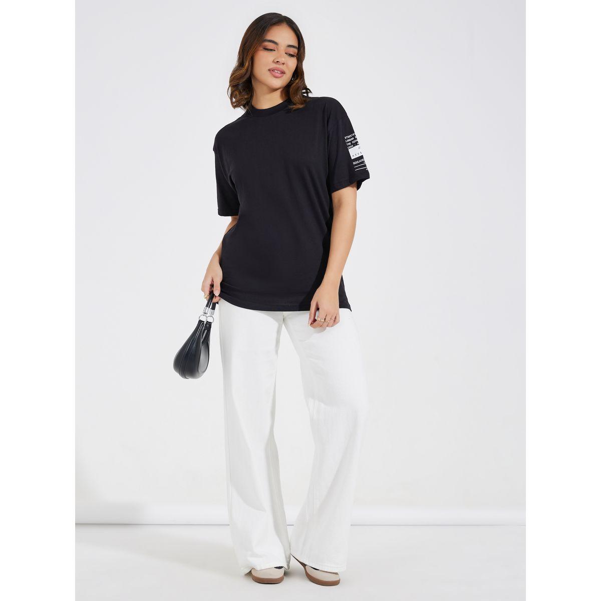Styli Elevate Cotton Jersey Regular Fit Sleeve Print T-Shirt-women-clothing-tshirts-image-2