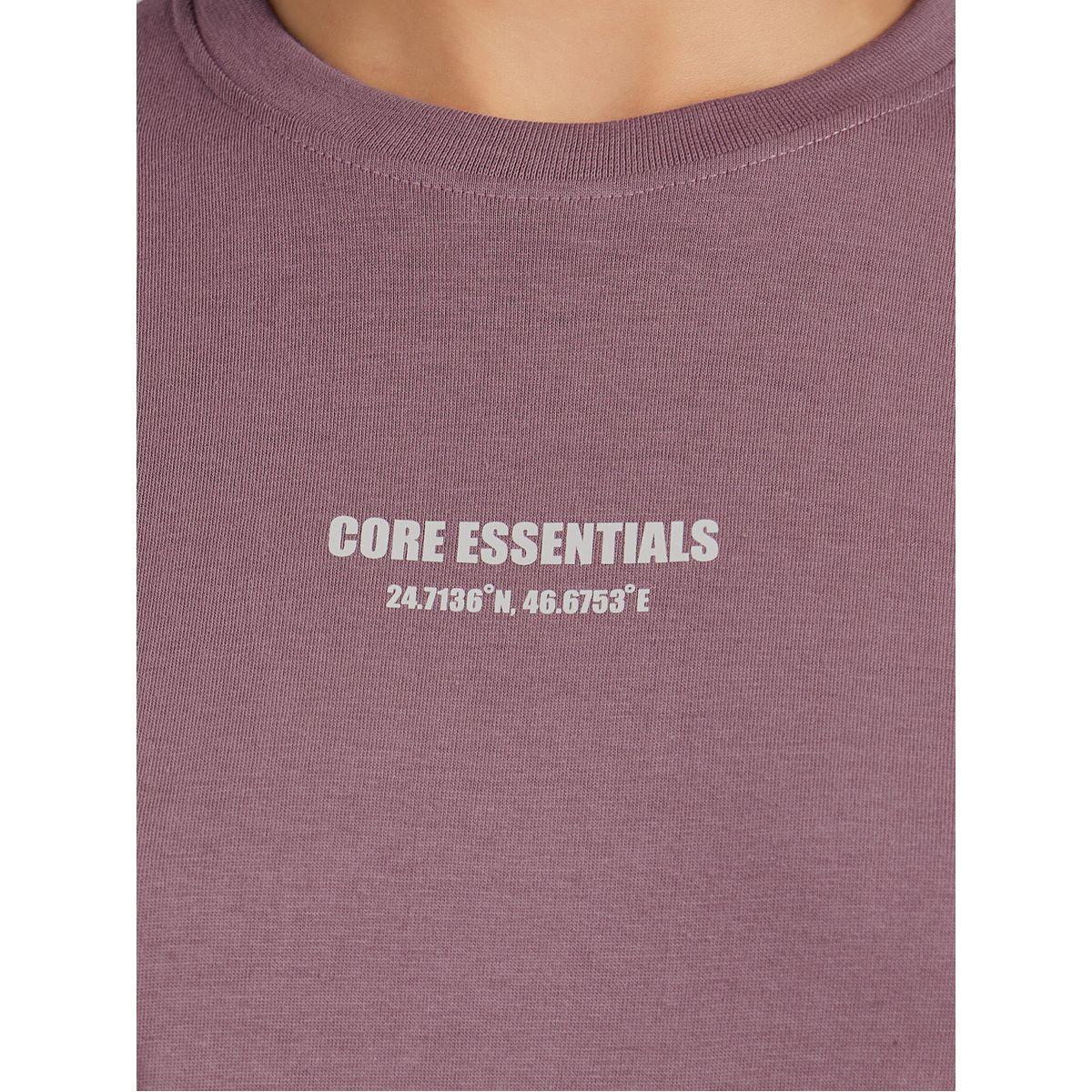 تيشيرت فضفاض مزين بشارة مع أكمام قصيرة-women-clothing-tshirts-image-4