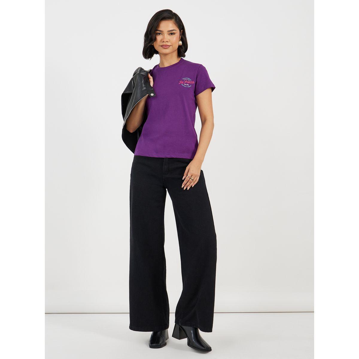 Regular Fit Cotton Jersey Embroidered Detail T-Shirt-women-clothing-tshirts-image-2
