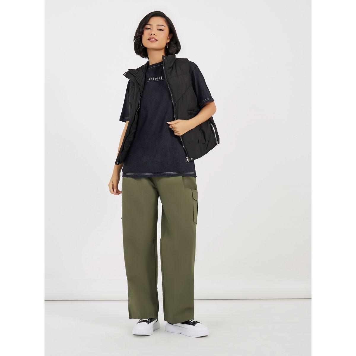 Styli Oversized T-Shirt With Print and Acid Wash In Single Jersey Fabric-women-clothing-tshirts-image-2