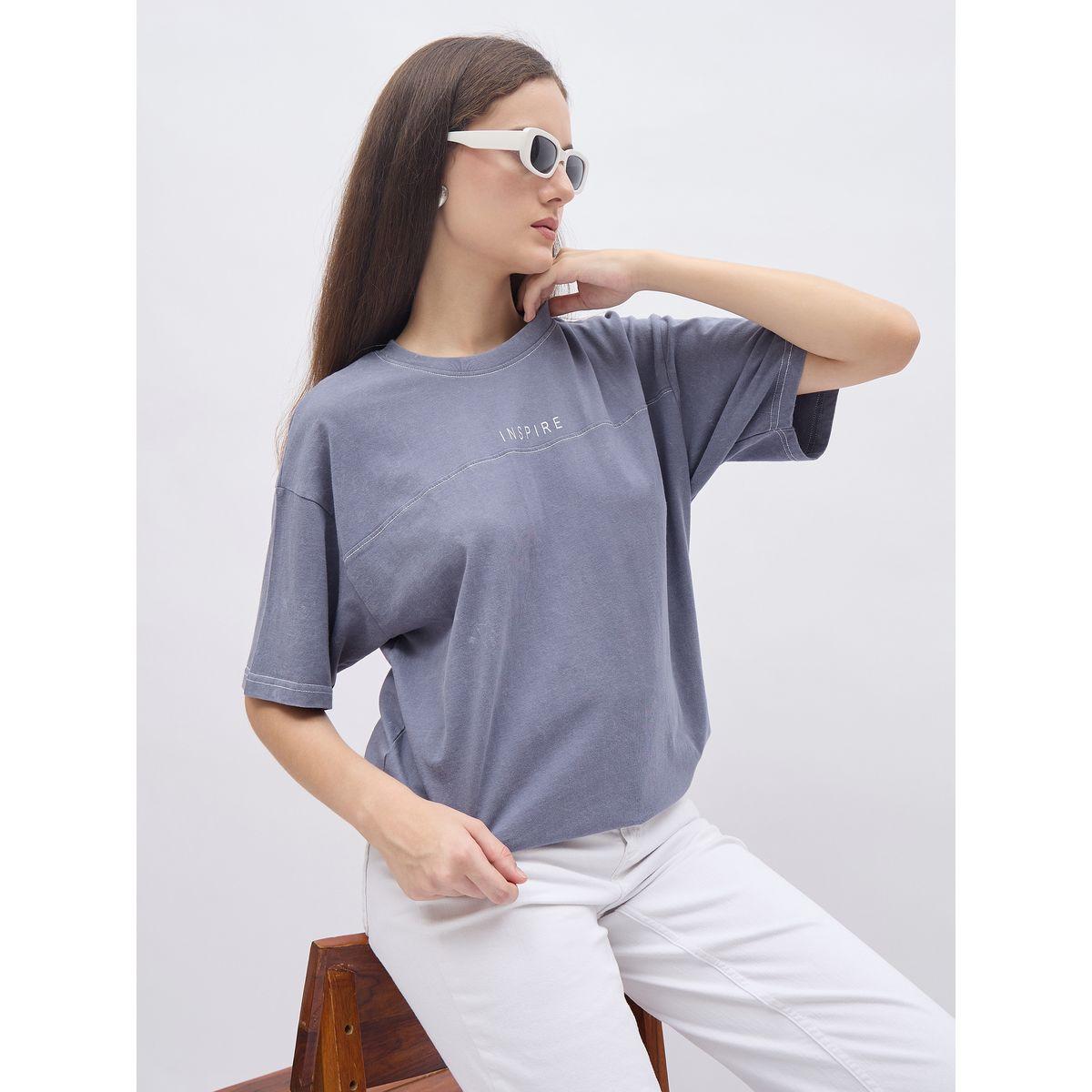 تيشيرت فضفاض مطبع بتفاصيل مشطوفة-women-clothing-tshirts-image-6
