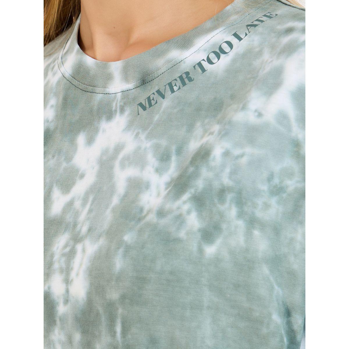 تيشيرت فضفاض بطبعة تاي داي وأكمام قصيرة-women-clothing-tshirts-image-4