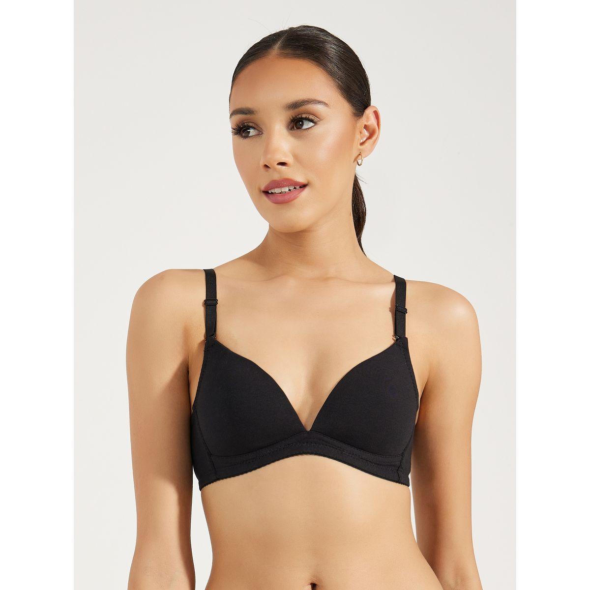 Styli Pack of 3 - Padded Non Wired Basic Picot Elastic T-Shirt Bra-women-clothing-lingerie-bras-image-2