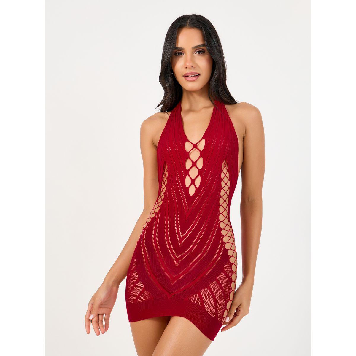 Styli V Detail Cut Out Bodycon Slip Dress-women-clothing-lingerie-babydollsandbodysuits-image-1