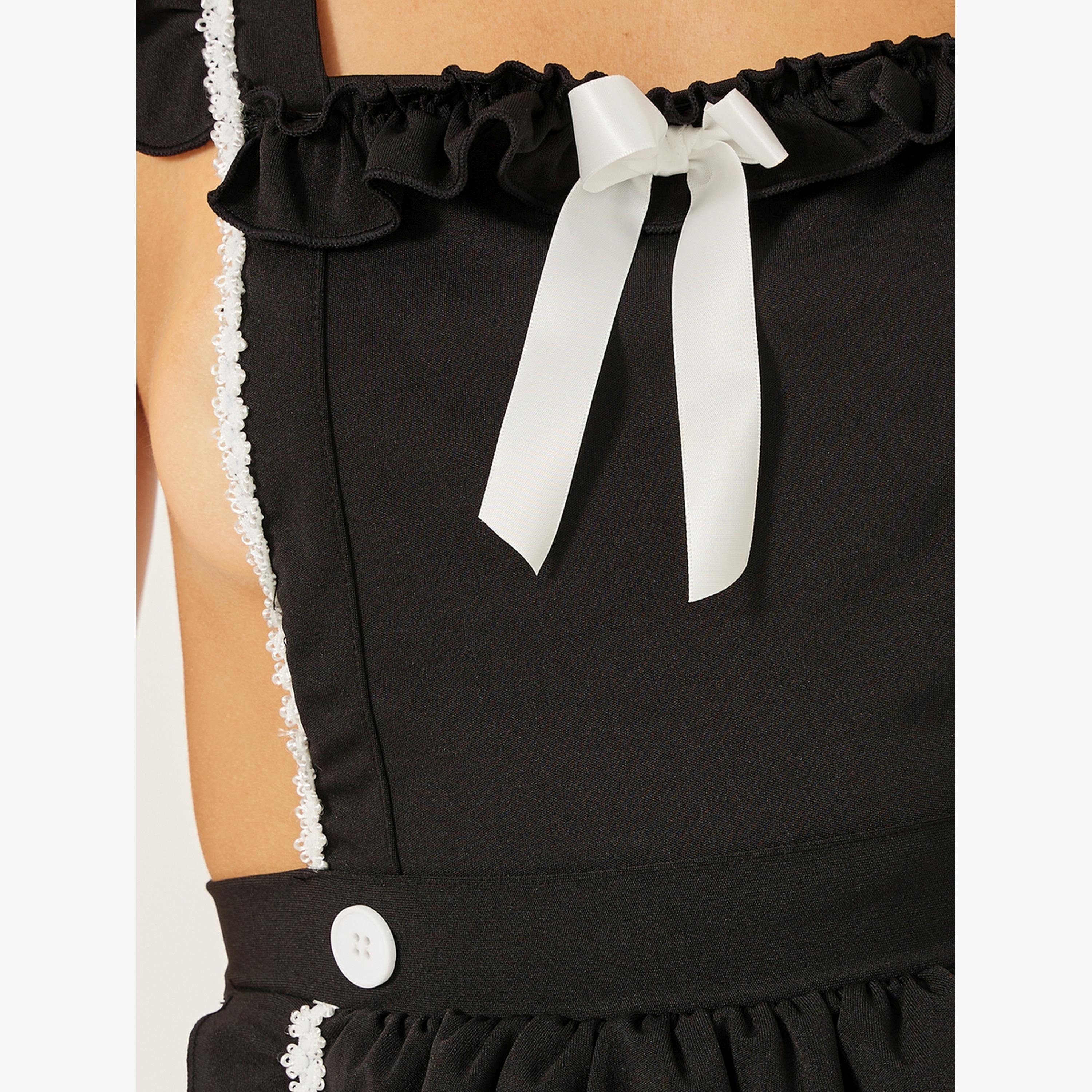 ستايلي - طقم بيبي دول وملابس داخلية ساتان مزين بفيونكة-women-clothing-lingerie-babydollsandbodysuits-image-2