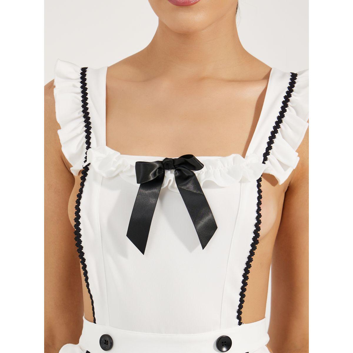 بيبي دول مزين بربطة فيونكة مع ثونغ-women-clothing-lingerie-babydollsandbodysuits-image-2