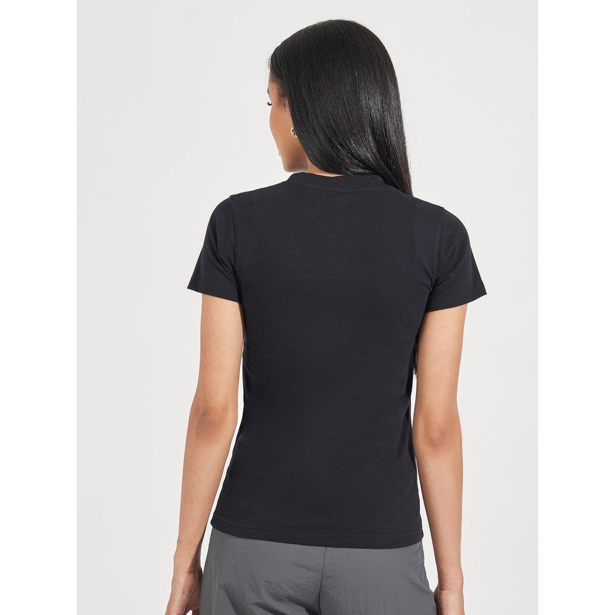 تيشيرت مطبع بكتابة مع أكمام قصيرة-women-clothing-tshirts-image-4