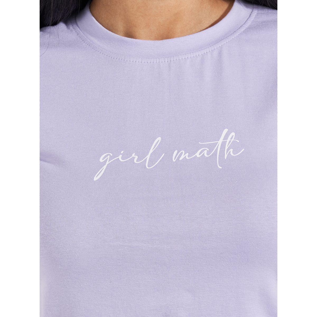 Styli Fitted Girl Math Slogan Print T-Shirt-women-clothing-tshirts-image-4
