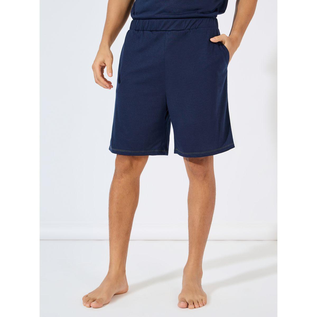 Styli Unwind Contrast Trim V Neck  T-Shirt & Shorts Set-men-clothing-nightwear-sets-image-5