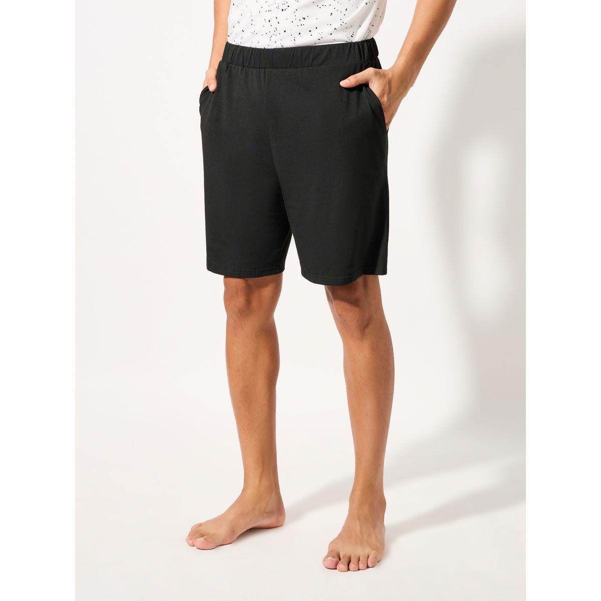 مجموعة من شورت سادة مع تيشيرت كت مطبع بالكامل-men-clothing-nightwear-sets-image-5