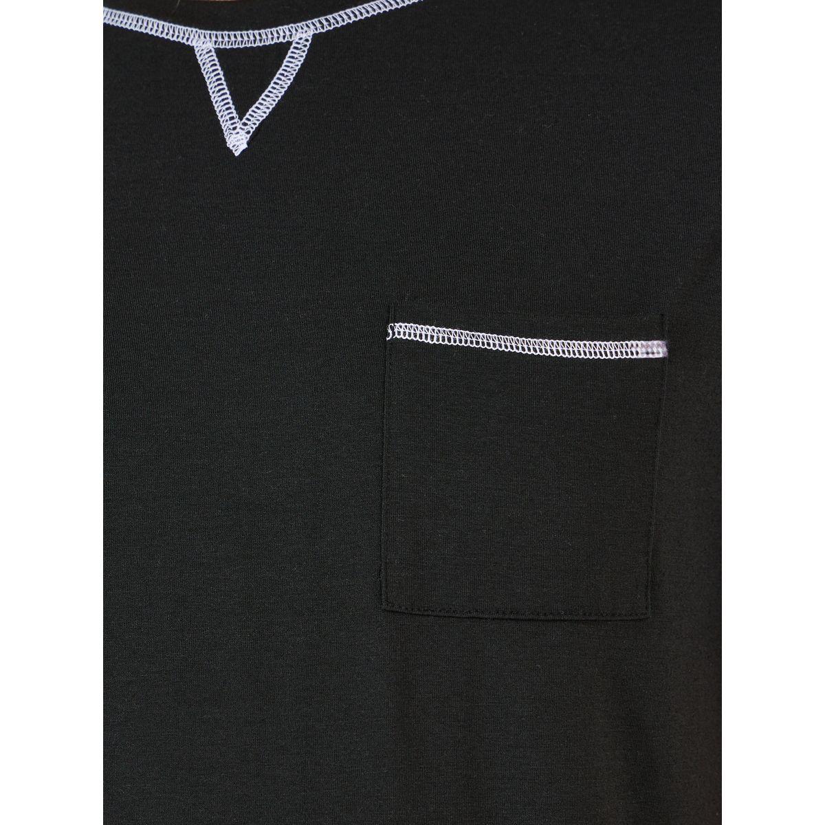 Styli Unwind Contrast Stitch Detail T-Shirt & Shorts Set-men-clothing-nightwear-sets-image-3