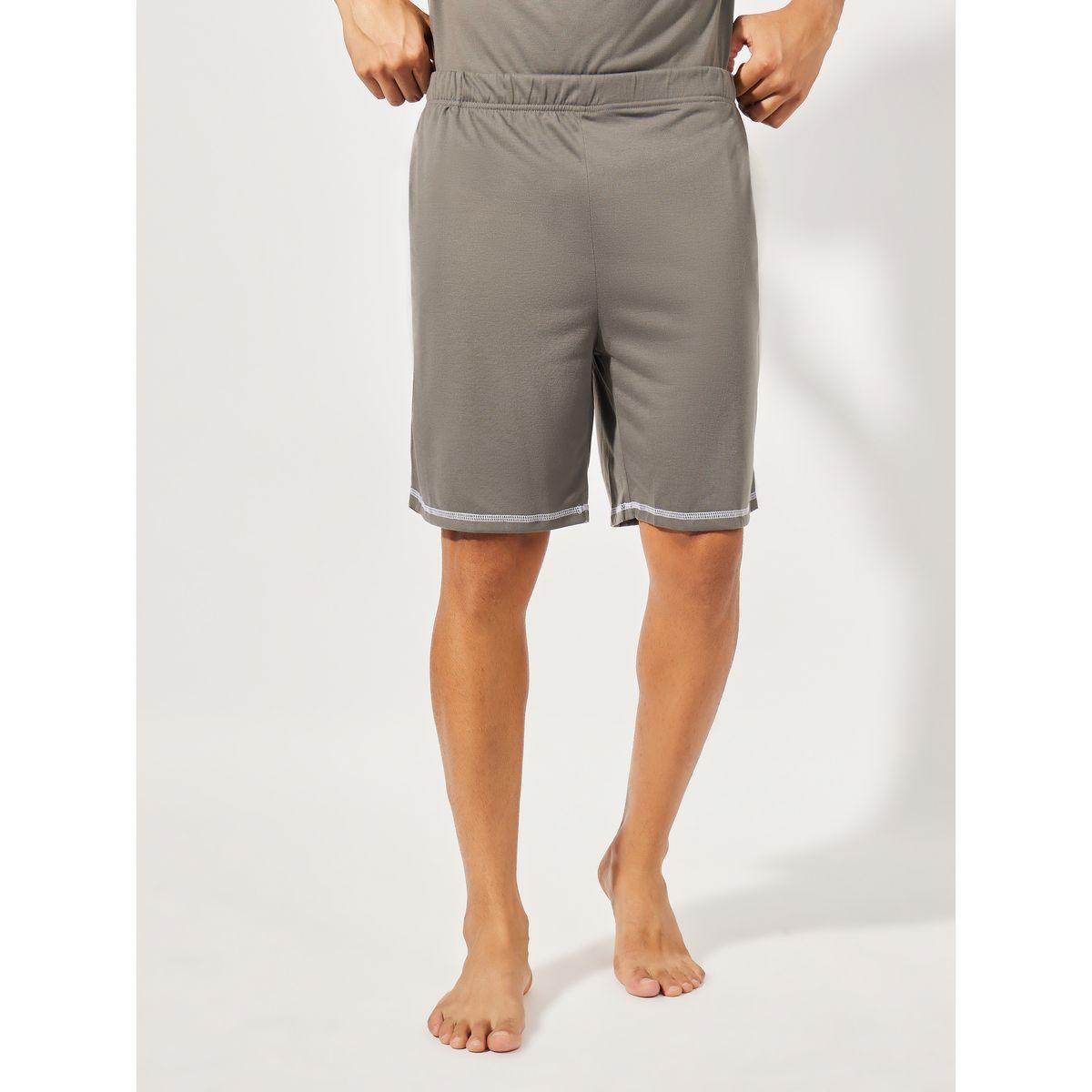 Styli Unwind Contrast Stitch Detail T-Shirt & Shorts Set-men-clothing-nightwear-sets-image-5