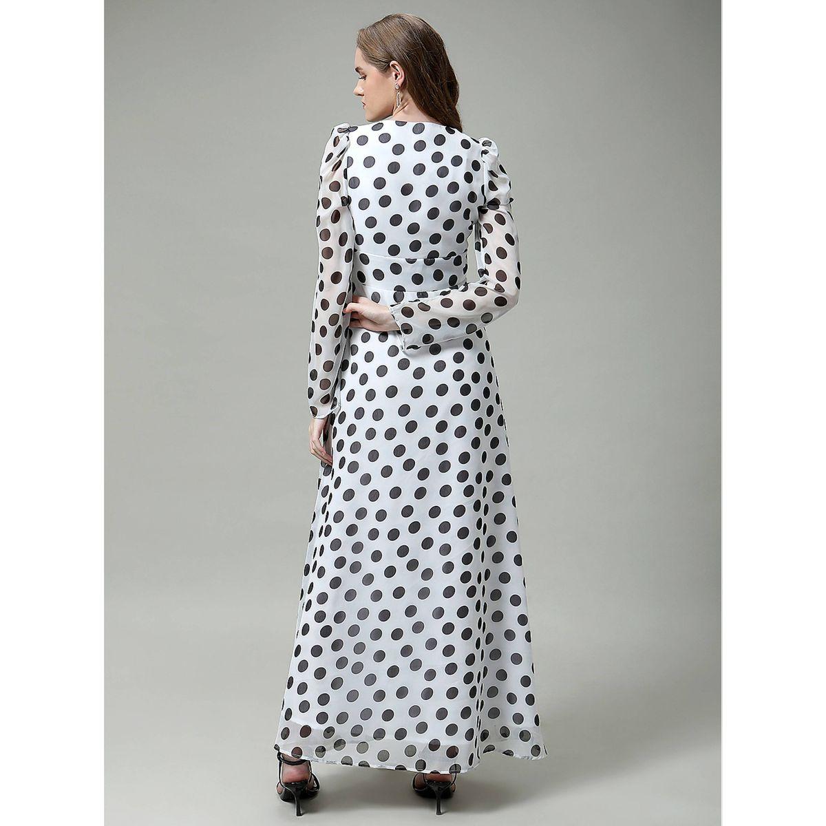 Mish X Styli  Polka Dot Maxi Dress with Waist Pleat Detailing-women-clothing-dresses-image-5