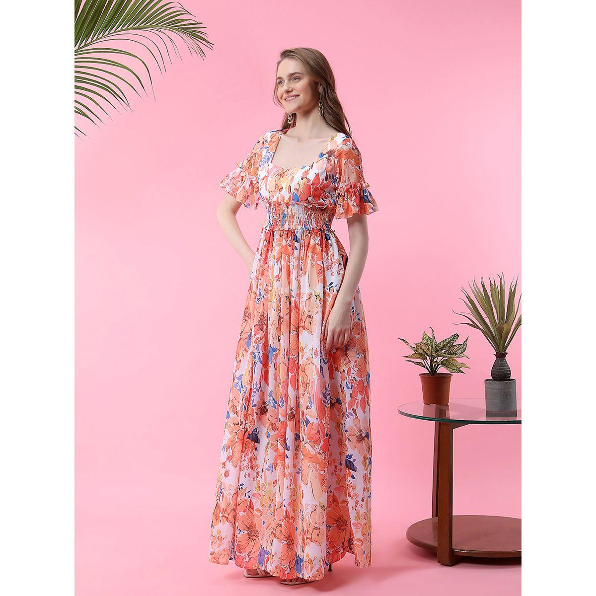 Mish X Styli  Floral Maxi Dress with Smocked Waistband-women-clothing-dresses-image-3