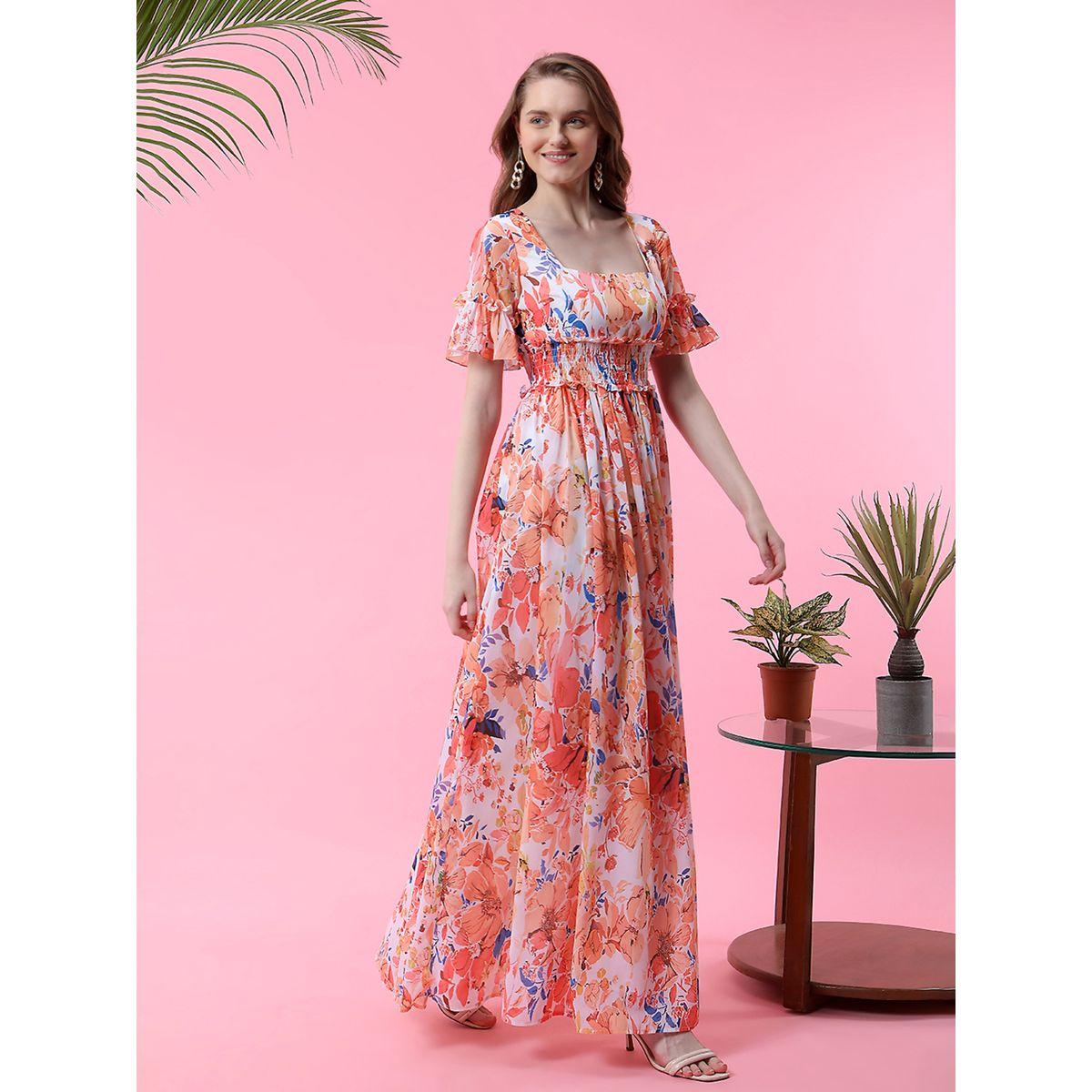 Mish X Styli  Floral Maxi Dress with Smocked Waistband-women-clothing-dresses-image-4