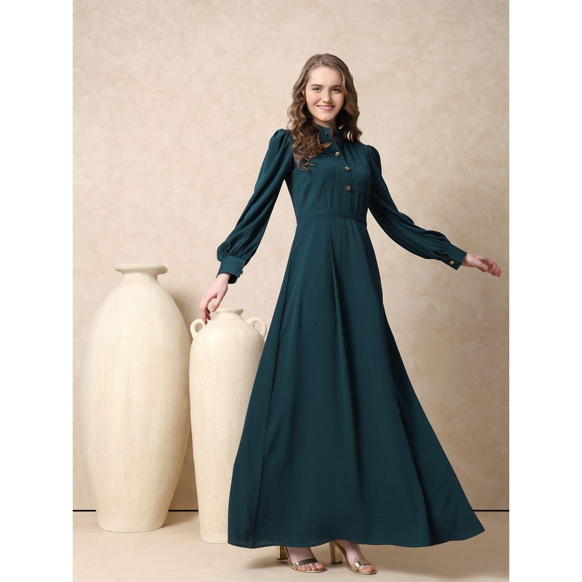 Mish X Styli  Mandarin Collar Front Button Maxi Dress-women-clothing-dresses-image-1