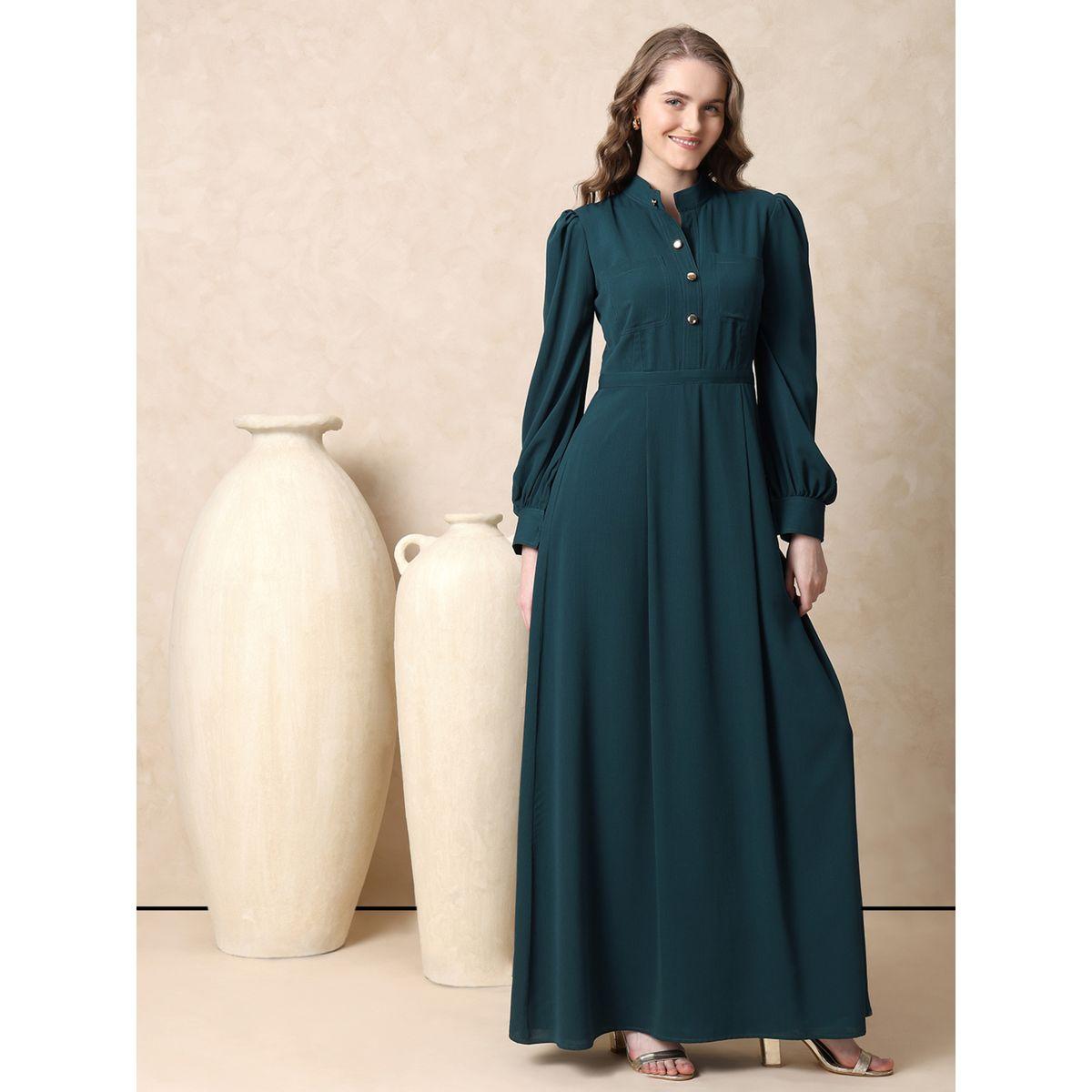 Mish X Styli  Mandarin Collar Front Button Maxi Dress-women-clothing-dresses-image-4