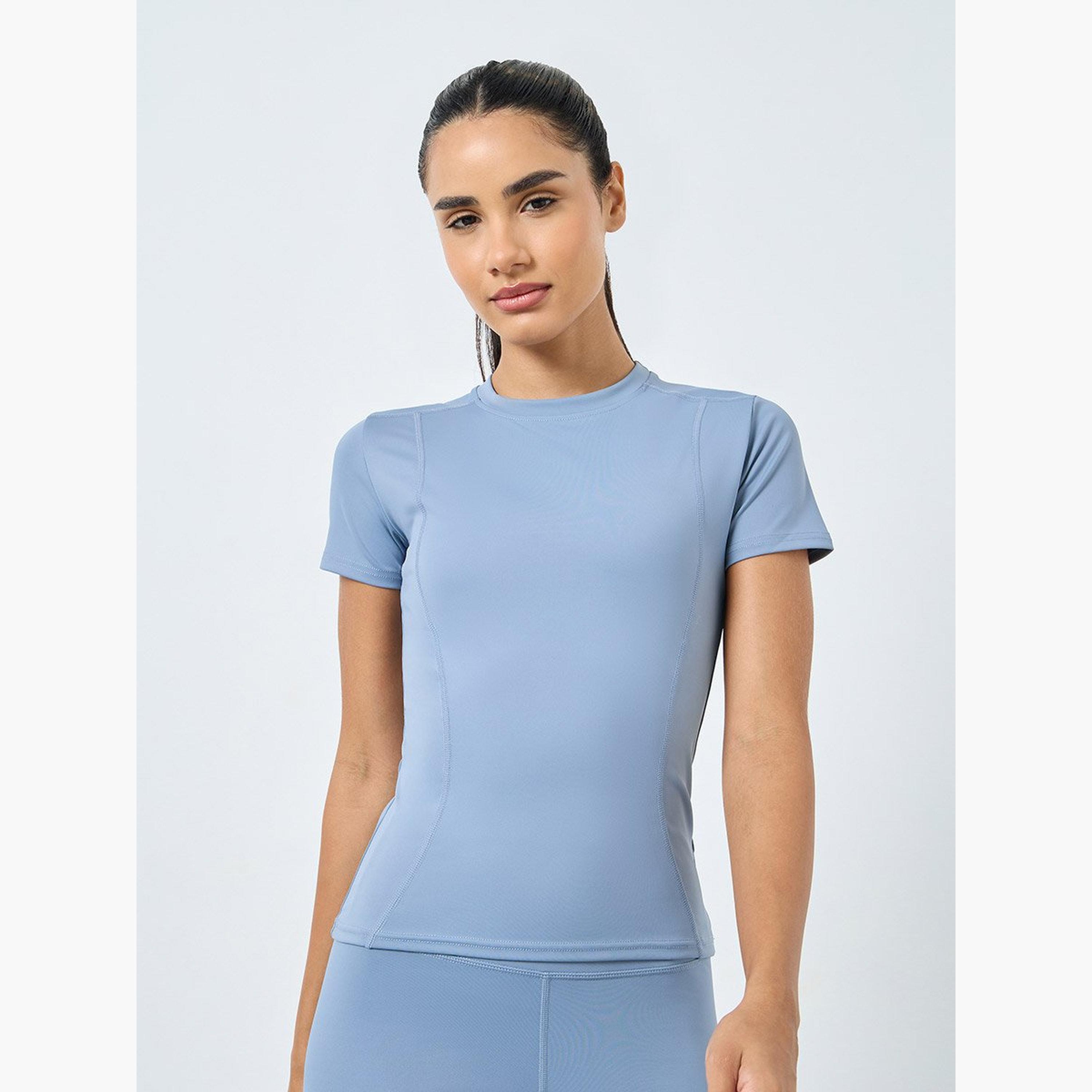 Styli Stitch Detail Short Sleeves Top and Leggings Set-women-clothing-sportswearandactivewear-trackpantsandtracksuits-image-4