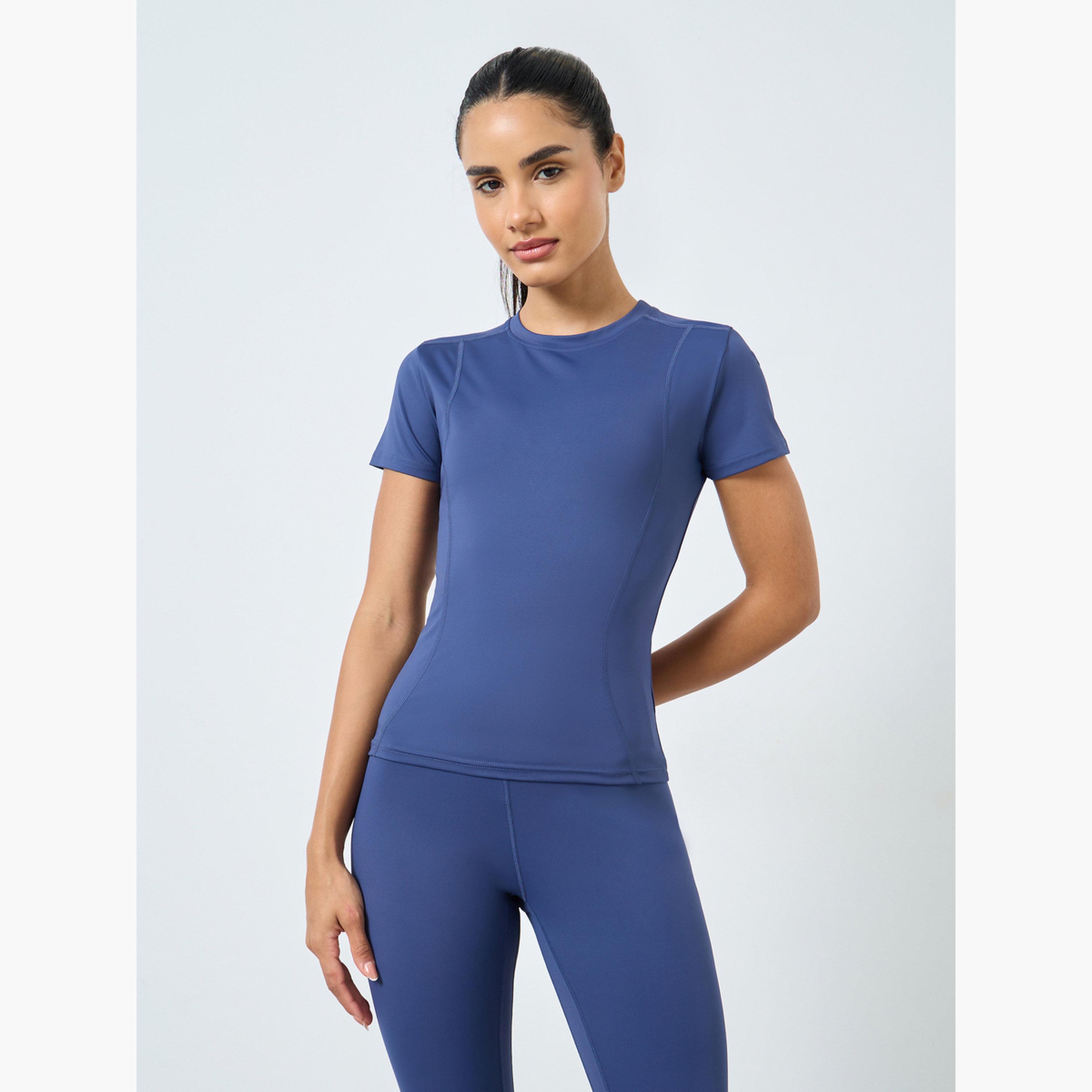 Styli Stitch Detail Short Sleeves Top and Leggings Set-women-clothing-sportswearandactivewear-trackpantsandtracksuits-image-3