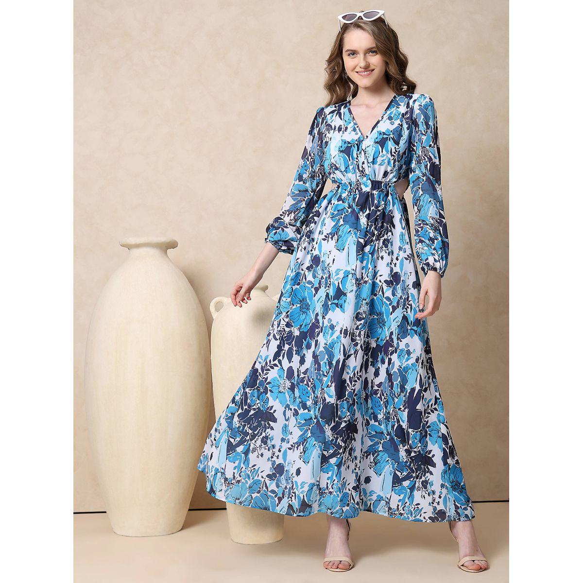Mish X Styli  Side Waist Cut-Out V Neck Maxi Dress-women-clothing-dresses-image-1