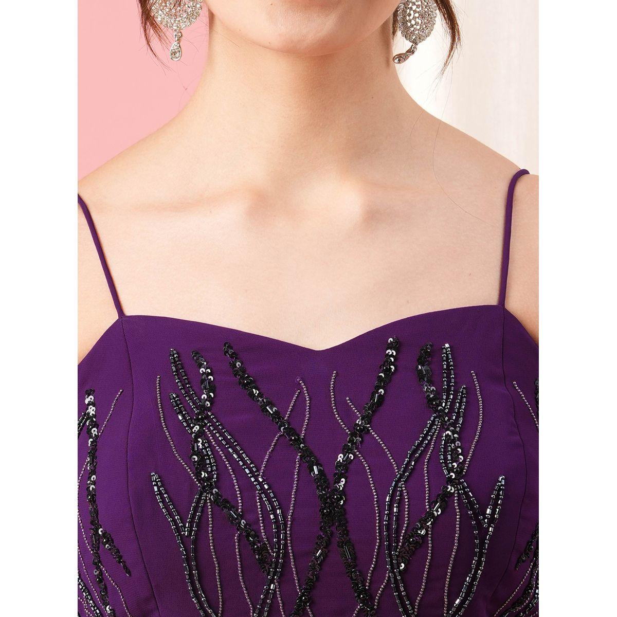 فستان طويل مزين بالخرز مع ياقة على شكل قلب ميش × ستايلي-women-clothing-dresses-image-4