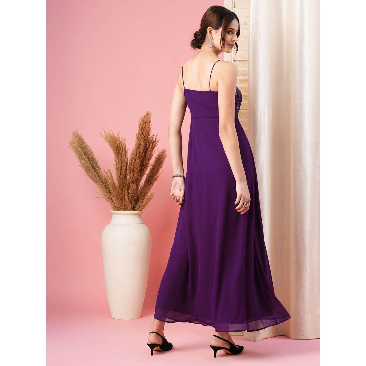 فستان طويل مزين بالخرز مع ياقة على شكل قلب ميش × ستايلي-women-clothing-dresses-image-6
