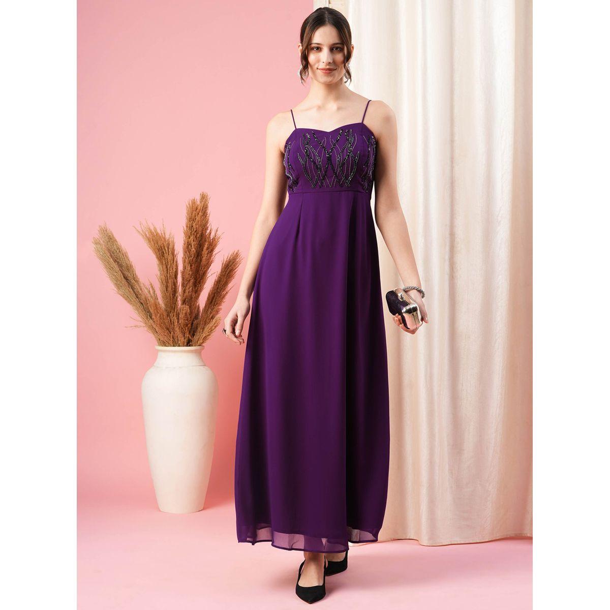 فستان طويل مزين بالخرز مع ياقة على شكل قلب ميش × ستايلي-women-clothing-dresses-image-7