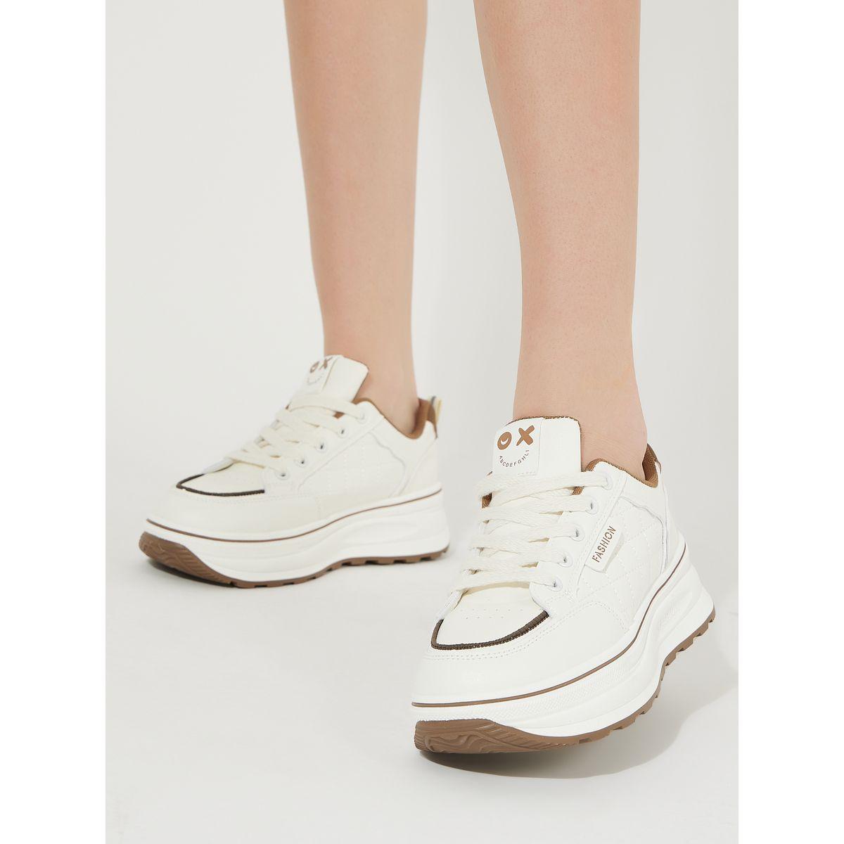 Styli Chunky Quilted Lace-Up Sneakers-women-shoes-sneakers-image-1