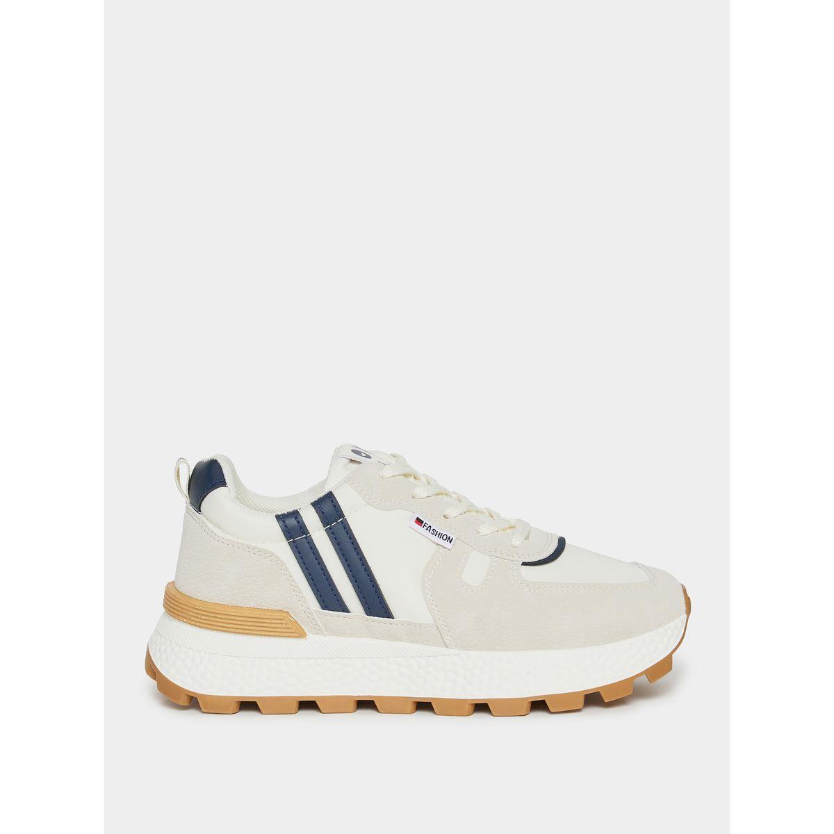 Styli Striped Detail Gum Sole Sneakers-women-shoes-sneakers-image-2