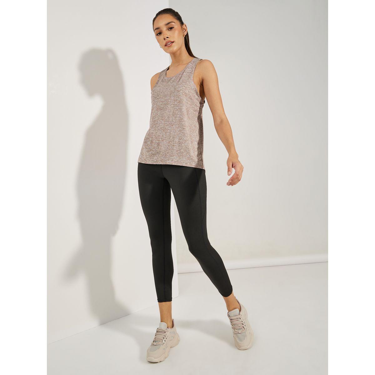 Styli Active Melange Pintuck Overlay Effect Back Detail Tank-women-clothing-sportswearandactivewear-tshirtsandvests-image-2
