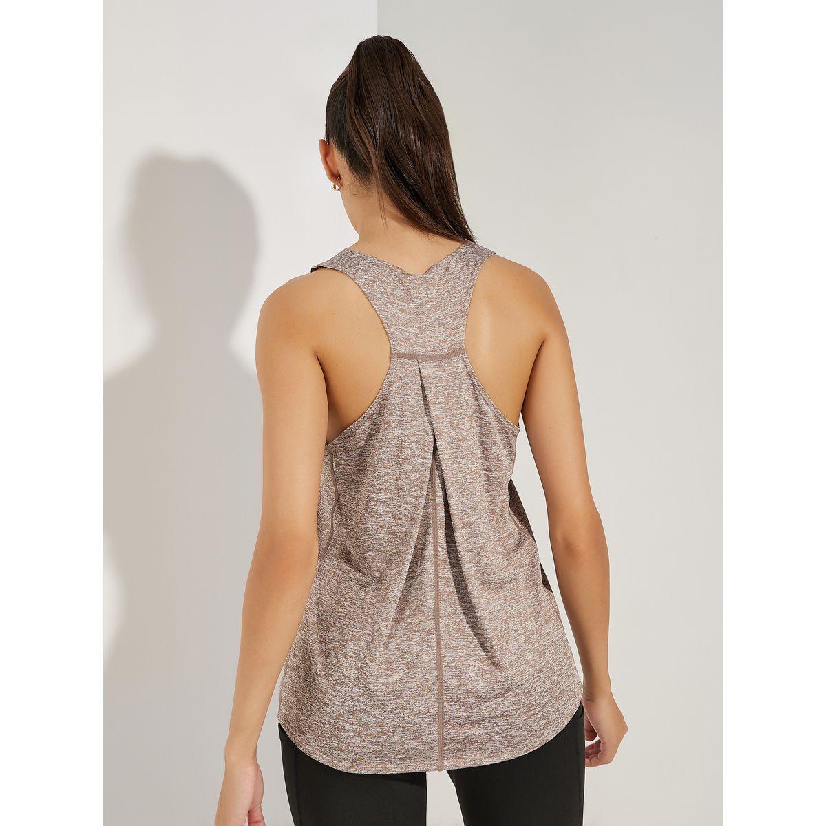 Styli Active Melange Pintuck Overlay Effect Back Detail Tank-women-clothing-sportswearandactivewear-tshirtsandvests-image-5