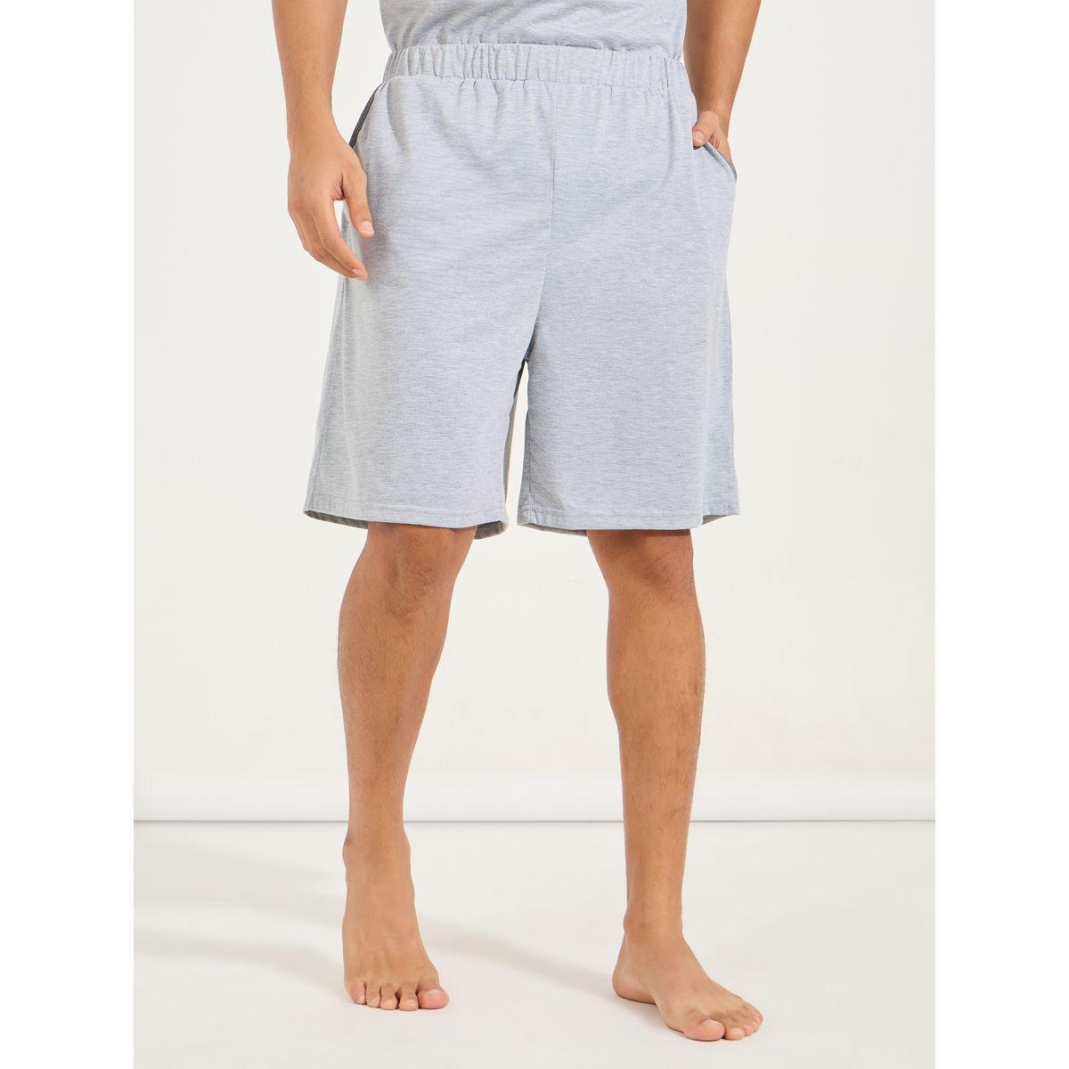 Styli Unwind Contrast V Neck Graphic Print T-Shirt & Shorts Set-men-clothing-nightwear-sets-image-4