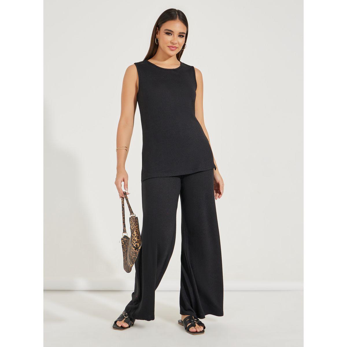 Styli Solid Round Neck Sleeveless Knit Top-women-clothing-shirtsandblouses-blouses-image-2