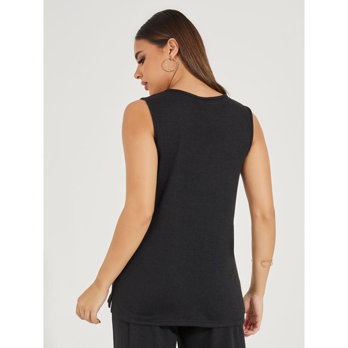 Styli Solid Round Neck Sleeveless Knit Top-women-clothing-shirtsandblouses-blouses-image-5