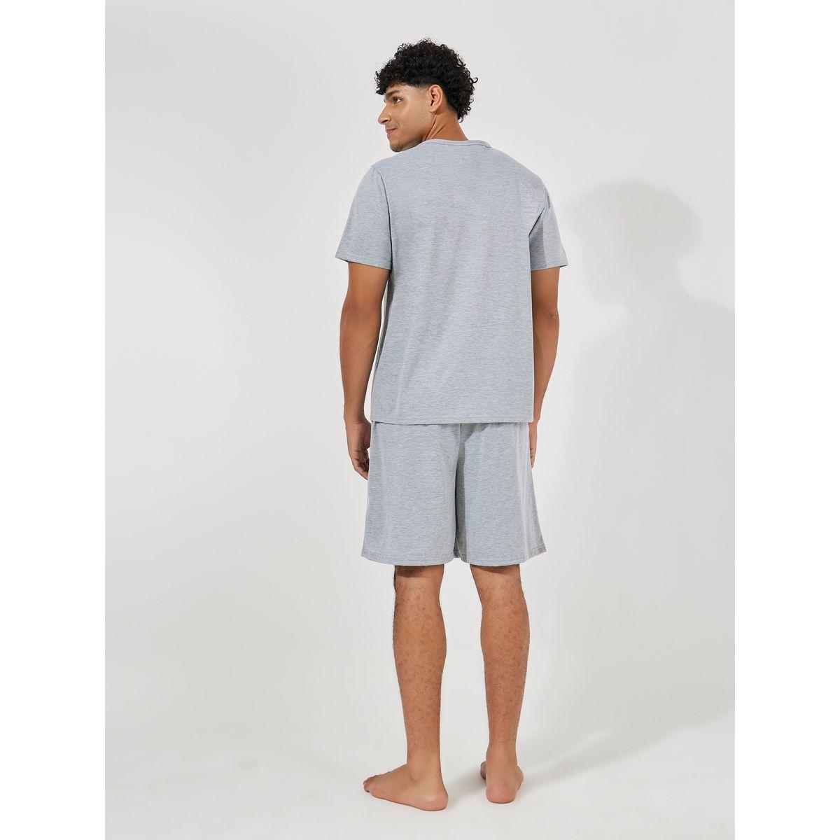 Styli Unwind Coffee Club Graphic Print T-Shirt & Solid Shorts Set-men-clothing-nightwear-sets-image-4