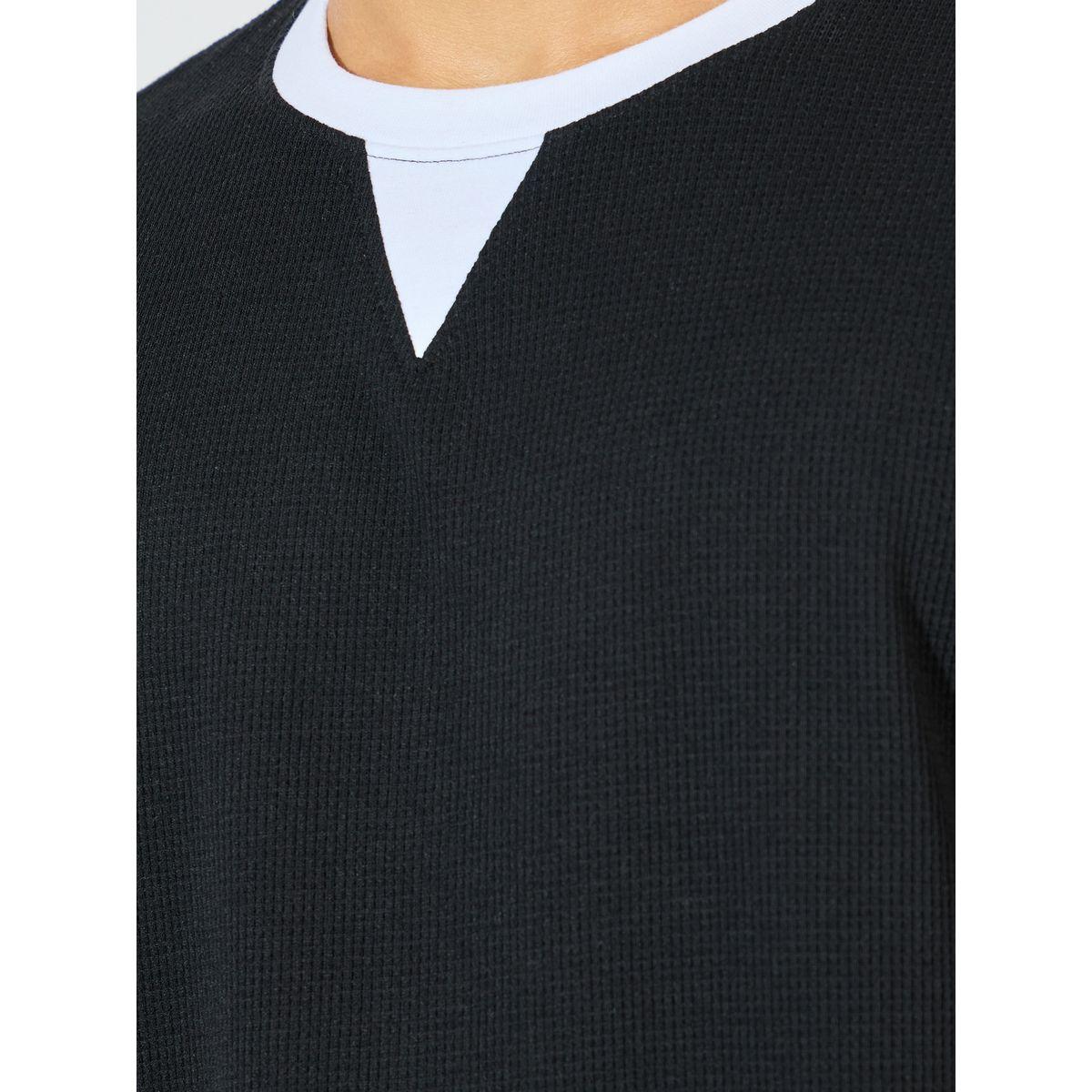 تيشيرت فضفاض محبوك بنمط وافل-men-clothing-tshirtsandpolos-tshirts-image-4