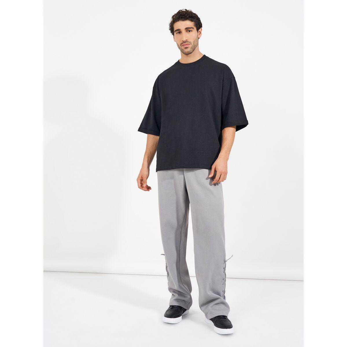 تيشيرت تيري بقصة بوكسي وأكمام ملفوفة-men-clothing-tshirtsandpolos-tshirts-image-2