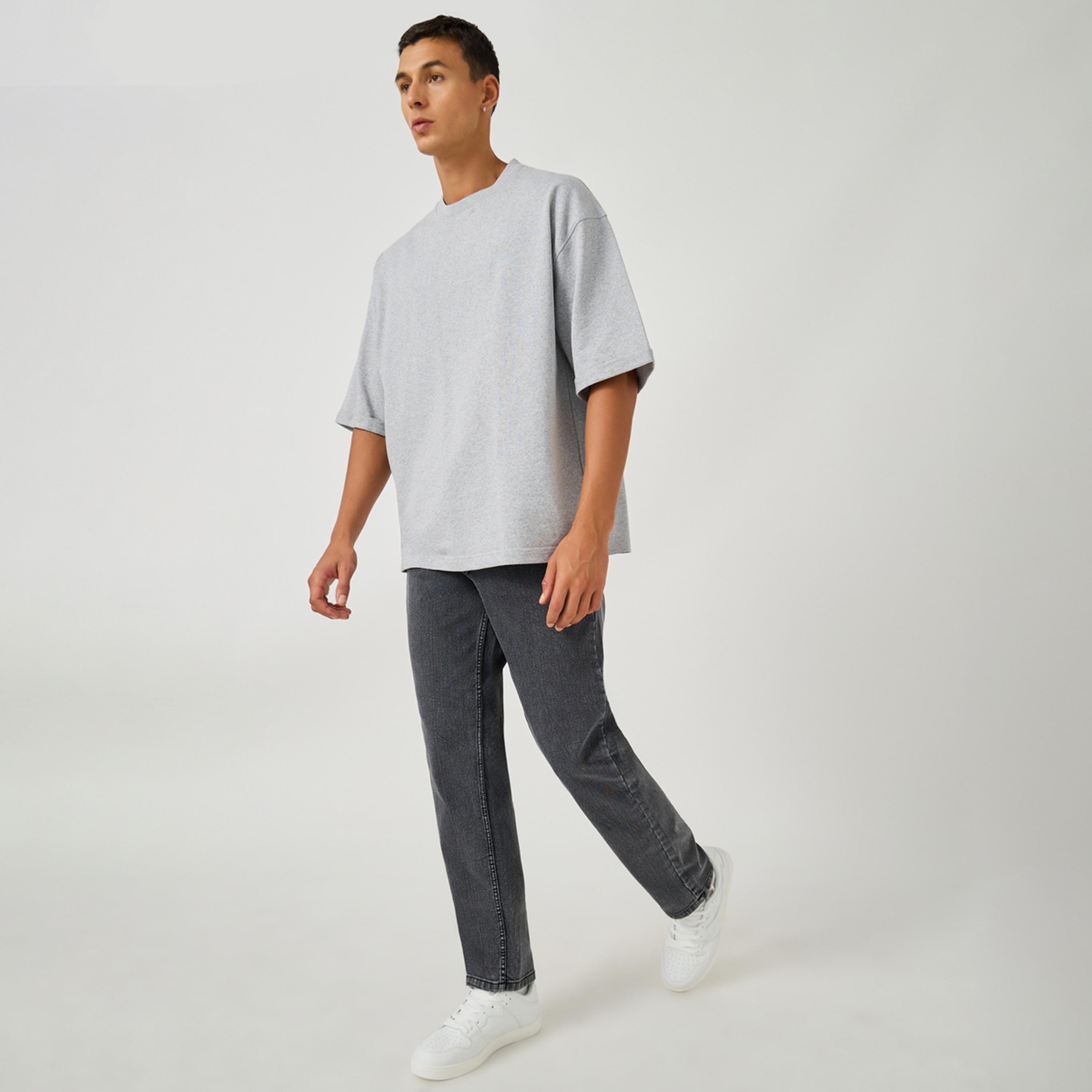 Styli Boxy Fit Terry T-Shirt with Turn-Up Sleeve-men-clothing-tshirtsandpolos-tshirts-image-2