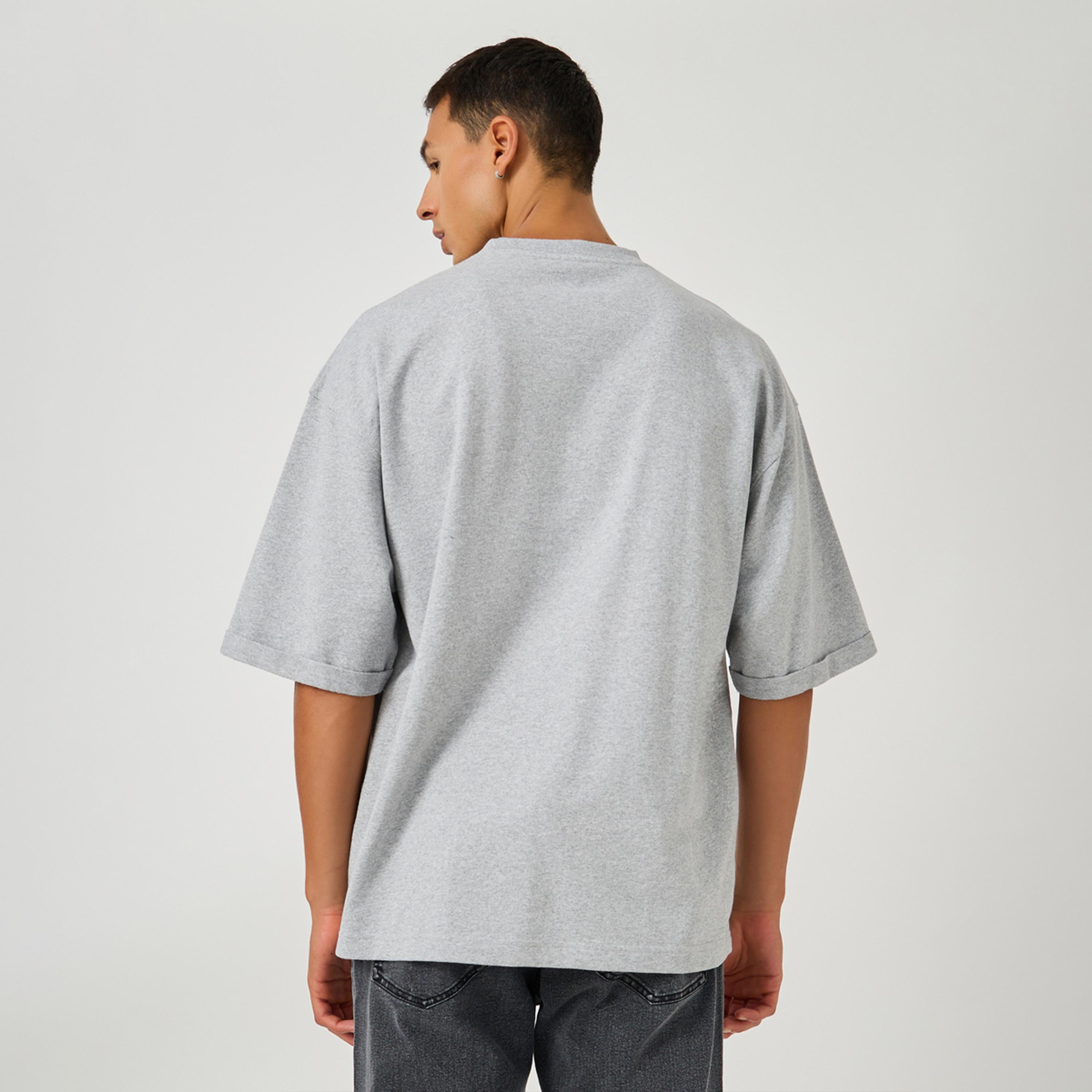 Styli Boxy Fit Terry T-Shirt with Turn-Up Sleeve-men-clothing-tshirtsandpolos-tshirts-image-4
