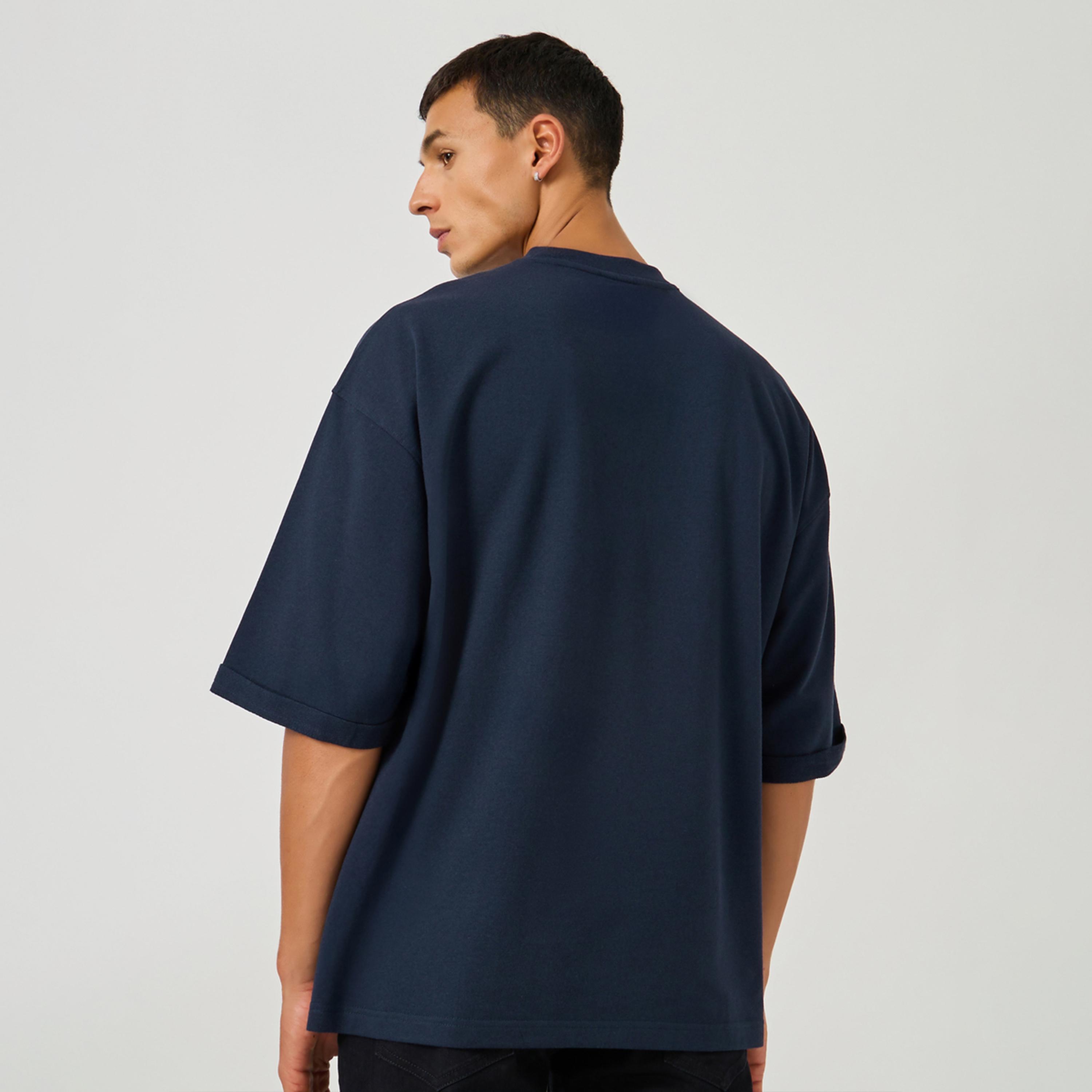 Styli Boxy Fit Terry T-Shirt with Turn-Up Sleeve-men-clothing-tshirtsandpolos-tshirts-image-4