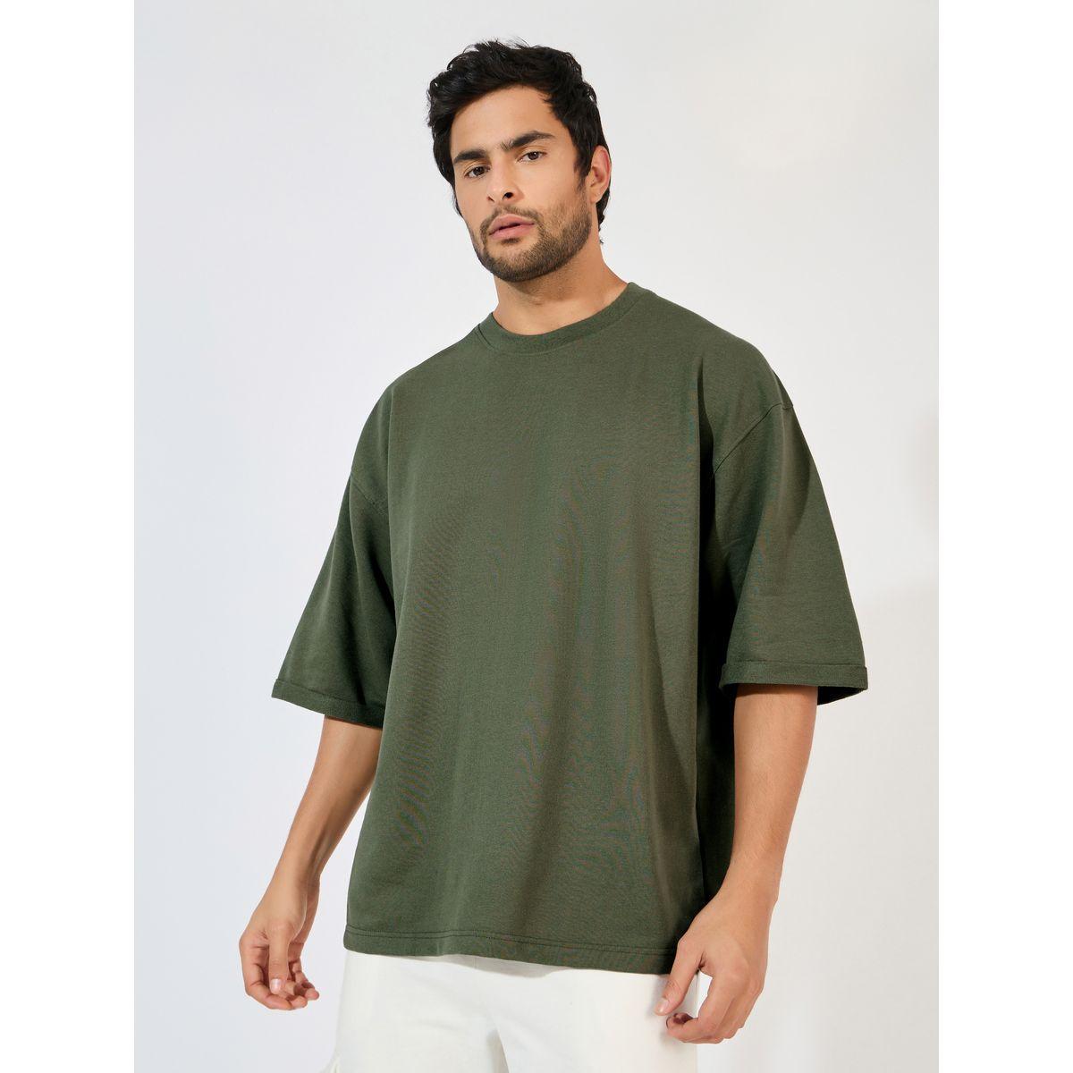 Styli Boxy Fit Terry T-Shirt with Turn-Up Sleeve-men-clothing-tshirtsandpolos-tshirts-image-1